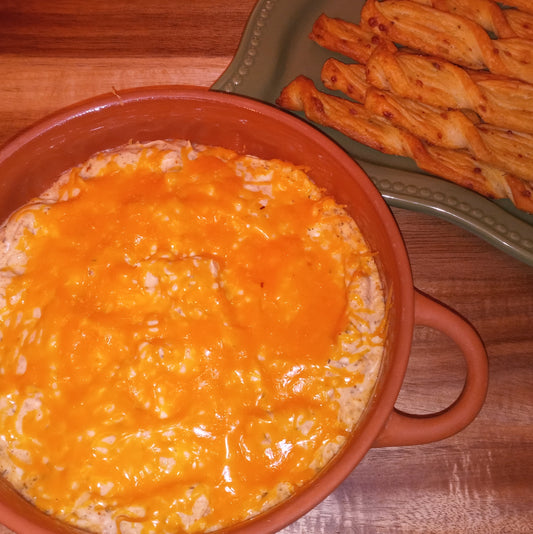 Easy Cheesy Jalapeno Dip with breadsticks